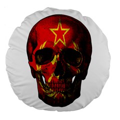 Russian Flag Skull Large 18  Premium Flano Round Cushions by Valentinaart