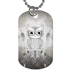 Wonderful Owl, Mandala Design Dog Tag (one Side) by FantasyWorld7