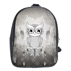 Wonderful Owl, Mandala Design School Bags(large)  by FantasyWorld7