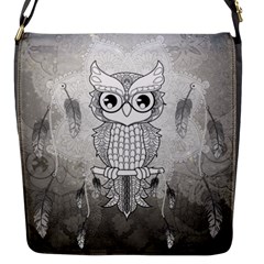 Wonderful Owl, Mandala Design Flap Messenger Bag (s) by FantasyWorld7