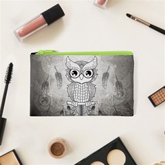 Wonderful Owl, Mandala Design Cosmetic Bag (xs) by FantasyWorld7