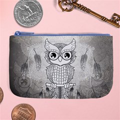 Wonderful Owl, Mandala Design Large Coin Purse by FantasyWorld7