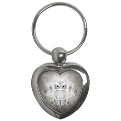 Wonderful Owl, Mandala Design Key Chains (heart)  by FantasyWorld7