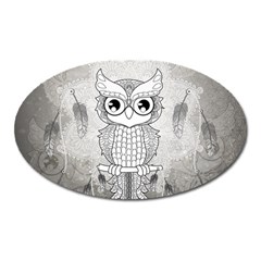 Wonderful Owl, Mandala Design Oval Magnet by FantasyWorld7