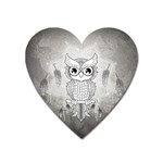 Wonderful Owl, Mandala Design Heart Magnet Front