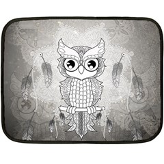 Wonderful Owl, Mandala Design Double Sided Fleece Blanket (mini)  by FantasyWorld7