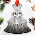 Wonderful Owl, Mandala Design Christmas Tree Ornament (Two Sides) Front