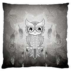 Wonderful Owl, Mandala Design Standard Flano Cushion Case (one Side) by FantasyWorld7