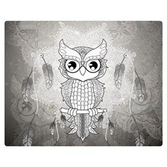 Wonderful Owl, Mandala Design Double Sided Flano Blanket (medium)  by FantasyWorld7