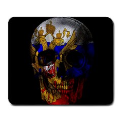 Russian Flag Skull Large Mousepads by Valentinaart