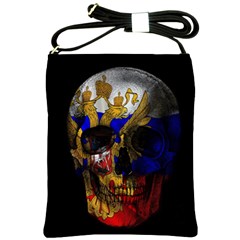 Russian Flag Skull Shoulder Sling Bags by Valentinaart