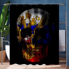 Russian Flag Skull Shower Curtain 60  X 72  (medium)  by Valentinaart