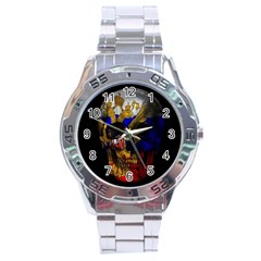 Russian Flag Skull Stainless Steel Analogue Watch by Valentinaart