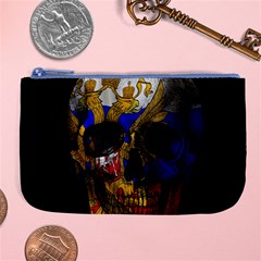 Russian Flag Skull Large Coin Purse by Valentinaart