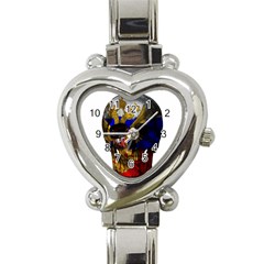 Russian Flag Skull Heart Italian Charm Watch by Valentinaart