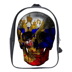 Russian Flag Skull School Bags(large)  by Valentinaart