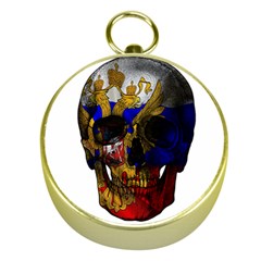 Russian Flag Skull Gold Compasses by Valentinaart