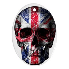 Uk Flag Skull Ornament (oval) by Valentinaart