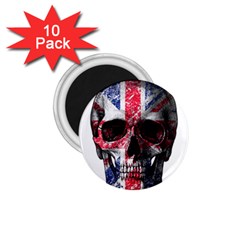 Uk Flag Skull 1 75  Magnets (10 Pack)  by Valentinaart