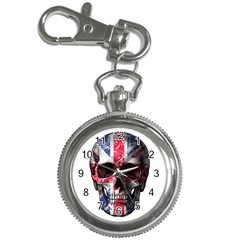 Uk Flag Skull Key Chain Watches by Valentinaart