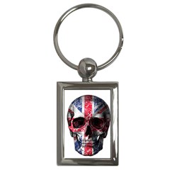 Uk Flag Skull Key Chains (rectangle)  by Valentinaart