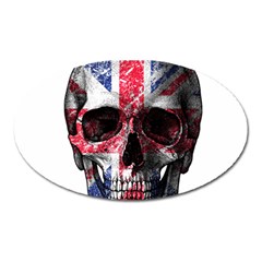 Uk Flag Skull Oval Magnet by Valentinaart