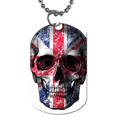 Uk Flag Skull Dog Tag (two Sides)