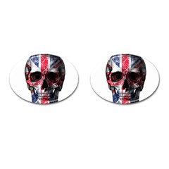 Uk Flag Skull Cufflinks (oval) by Valentinaart