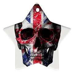 Uk Flag Skull Star Ornament (two Sides) by Valentinaart