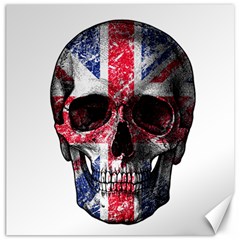 Uk Flag Skull Canvas 12  X 12   by Valentinaart