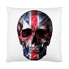 Uk Flag Skull Standard Cushion Case (one Side) by Valentinaart