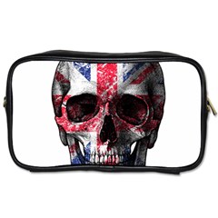 Uk Flag Skull Toiletries Bags by Valentinaart