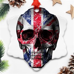 Uk Flag Skull Ornament (snowflake)