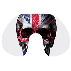 Uk Flag Skull Travel Neck Pillows by Valentinaart