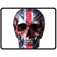 Uk Flag Skull Double Sided Fleece Blanket (large)  by Valentinaart