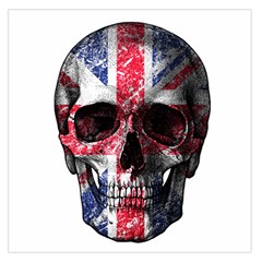 Uk Flag Skull Large Satin Scarf (square) by Valentinaart