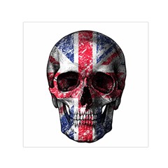 Uk Flag Skull Small Satin Scarf (square) by Valentinaart