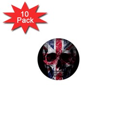 Uk Flag Skull 1  Mini Magnet (10 Pack)  by Valentinaart