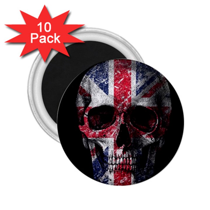 UK flag skull 2.25  Magnets (10 pack) 