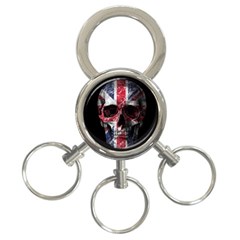 Uk Flag Skull 3-ring Key Chains by Valentinaart