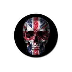 Uk Flag Skull Magnet 3  (round) by Valentinaart