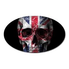 Uk Flag Skull Oval Magnet by Valentinaart