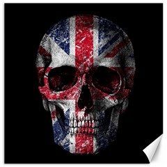 Uk Flag Skull Canvas 20  X 20   by Valentinaart