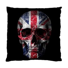 Uk Flag Skull Standard Cushion Case (one Side) by Valentinaart