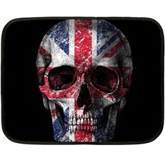 Uk Flag Skull Fleece Blanket (mini) by Valentinaart