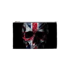 Uk Flag Skull Cosmetic Bag (small)  by Valentinaart