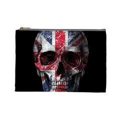 Uk Flag Skull Cosmetic Bag (large)  by Valentinaart