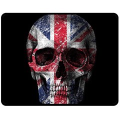 Uk Flag Skull Fleece Blanket (medium)  by Valentinaart