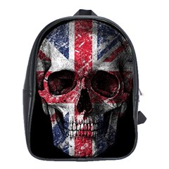 Uk Flag Skull School Bags (xl)  by Valentinaart