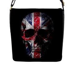 Uk Flag Skull Flap Messenger Bag (l)  by Valentinaart